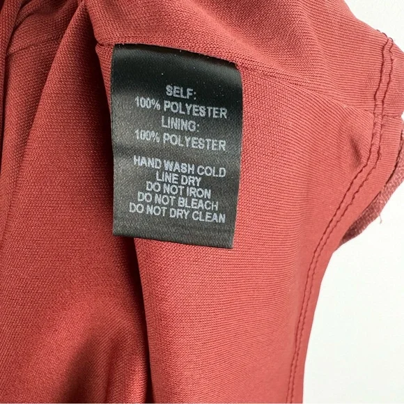 Lulus Women’s Poppy Rust V-Neck Shift Dress Pockets Chic Business Preppy Small - Picture 11 of 11